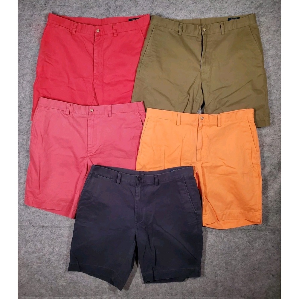 Lot of 5 Polo Ralph Lauren Shorts Classic Fit Mens Sz 35 Chino Pink Khaki Black